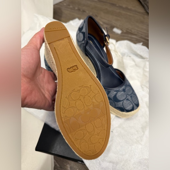 NWT - COACH Raine Espadrille In Signature Denim Sandal - size 5 US left - Picture 12 of 16